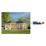 Hagestue Palmako Bianca 24,9 m2 Sett 212 Slide med Shingel, Papp og Spiker