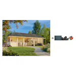 Hagestue Palmako Bianca 24,9 m2 Sett 215 Slide med Shingel, Papp og Spiker