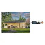 Hagestue Palmako Bianca 24,9 m2 Sett 216 Slide med Shingel, Papp og Spiker