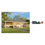 Hagestue Palmako Bianca 24,9 m2 Sett 218 Slide med Shingel, Papp og Spiker