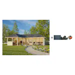 Hagestue Palmako Bianca 33,2 m2 Sett 220 Slide med Shingel, Papp og Spiker