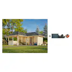 Hagestue Palmako Bianca 24,9 m2 Sett 222 Slide med Shingel, Papp og Spiker