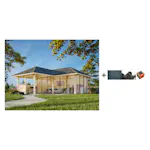 Hagestue Palmako Bianca 24,9 m2 Sett 223 Slide med Shingel, Papp og Spiker