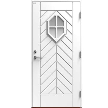 Ytterdør Diplomat Gaustablikk Sotet glass Hvit