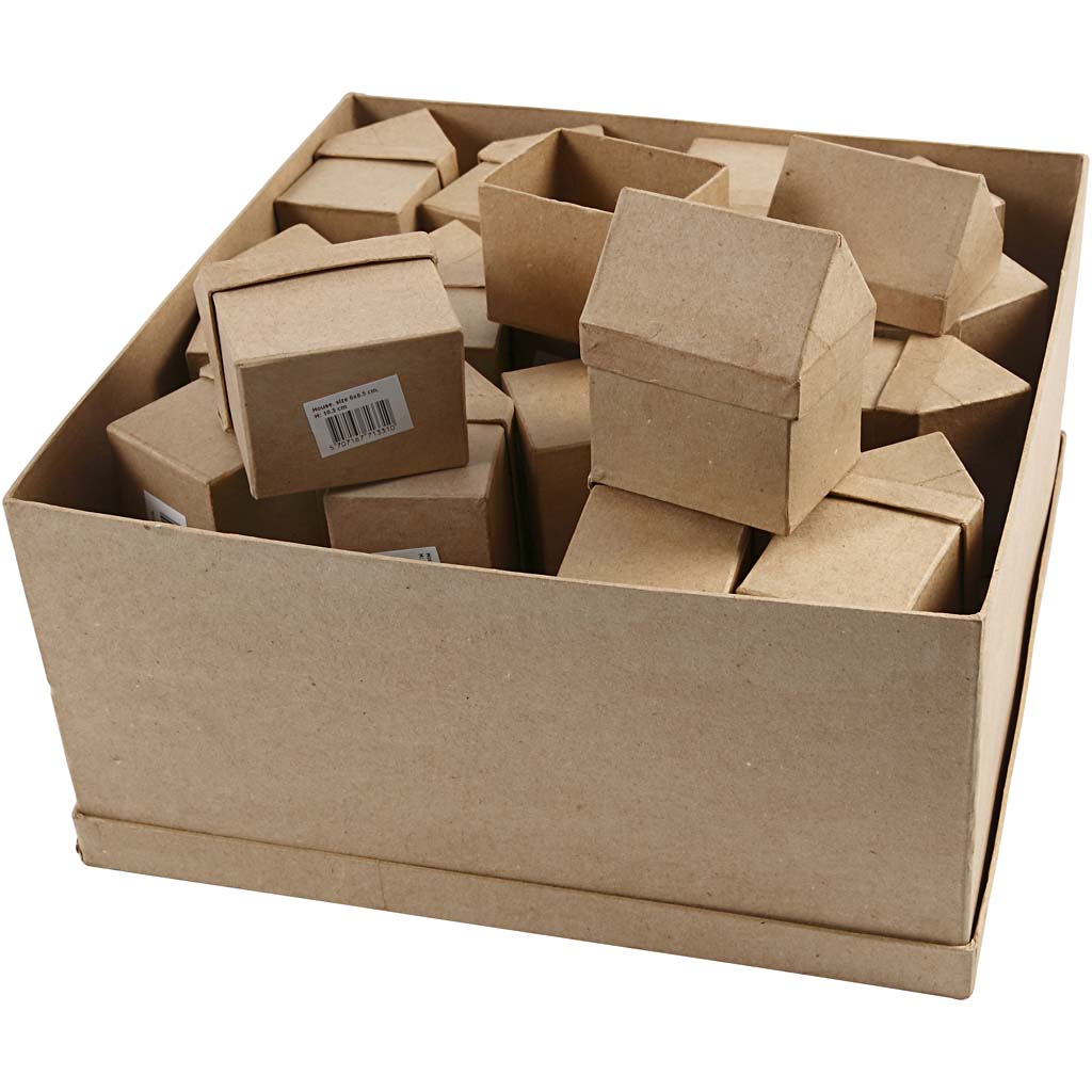Hus Creativ Company Pappmâché H  10,5 cm Str 6x8,5 cm 40 St/1 Pk