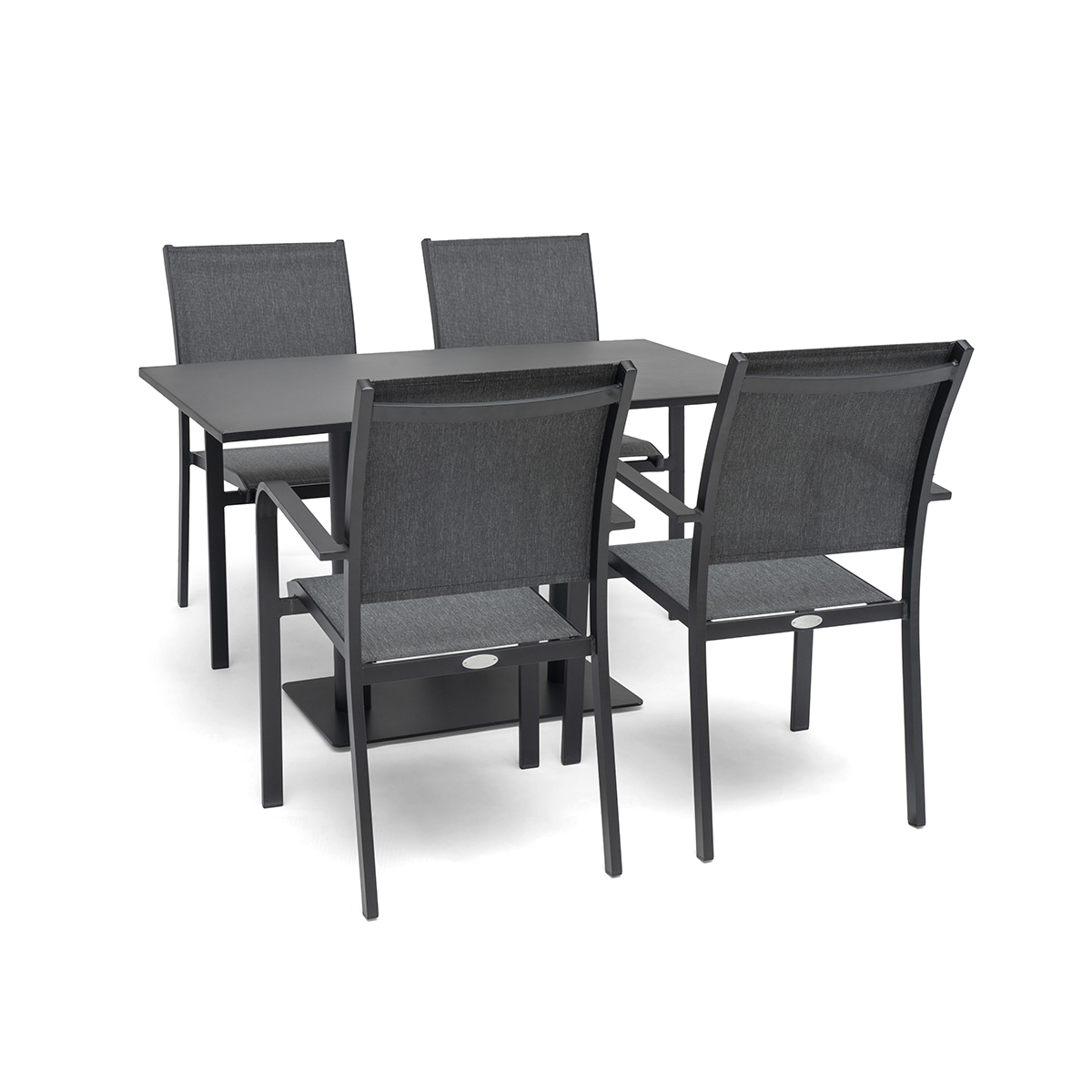 Cafésett Hillerstorp Hånger 4stk Stablestoler med Näsby Cafébord 70x120cm