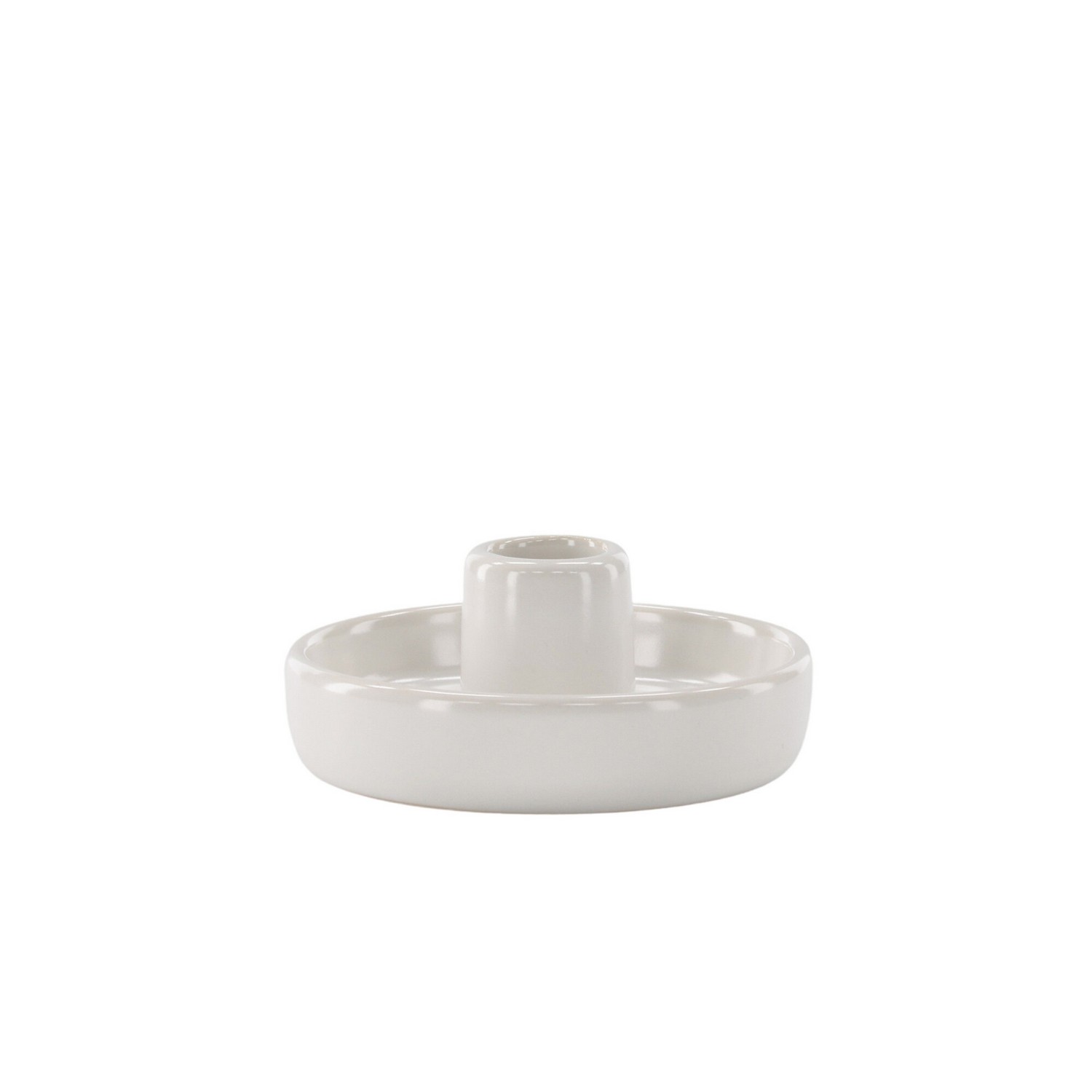 Otis Candlestick - White - W11*H5cm Hvit
