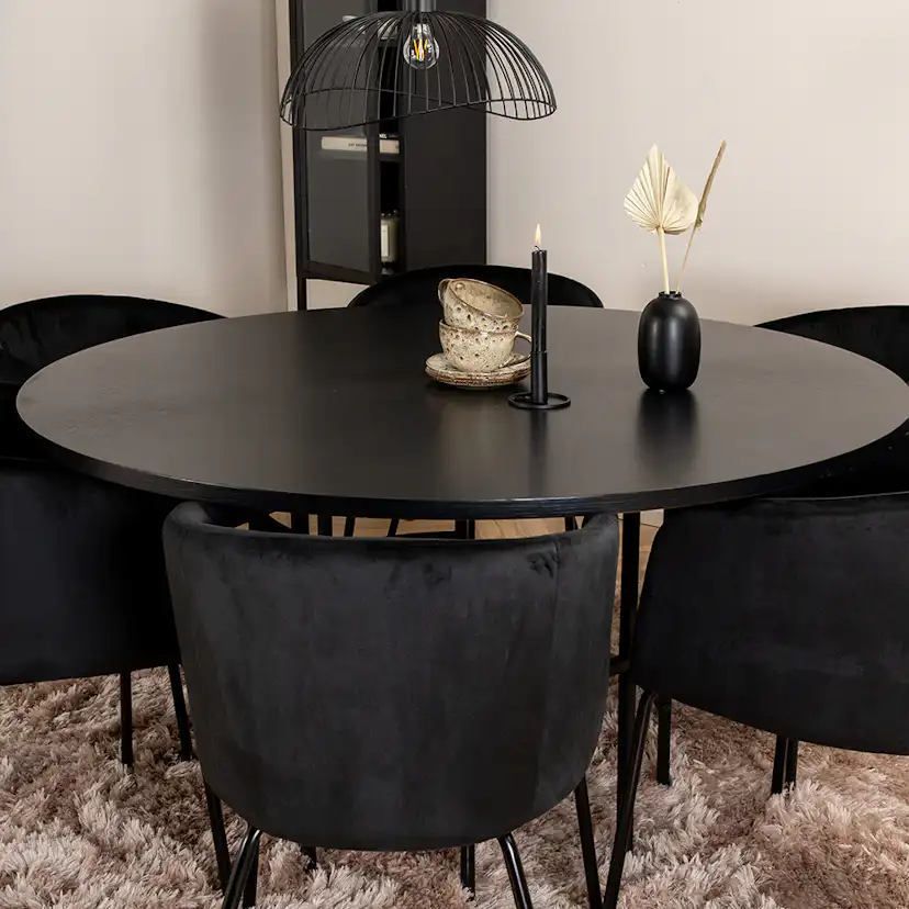 Spisegruppe furniture/fashion Copenhagen Ø140 cm med 6 Berit Stoler