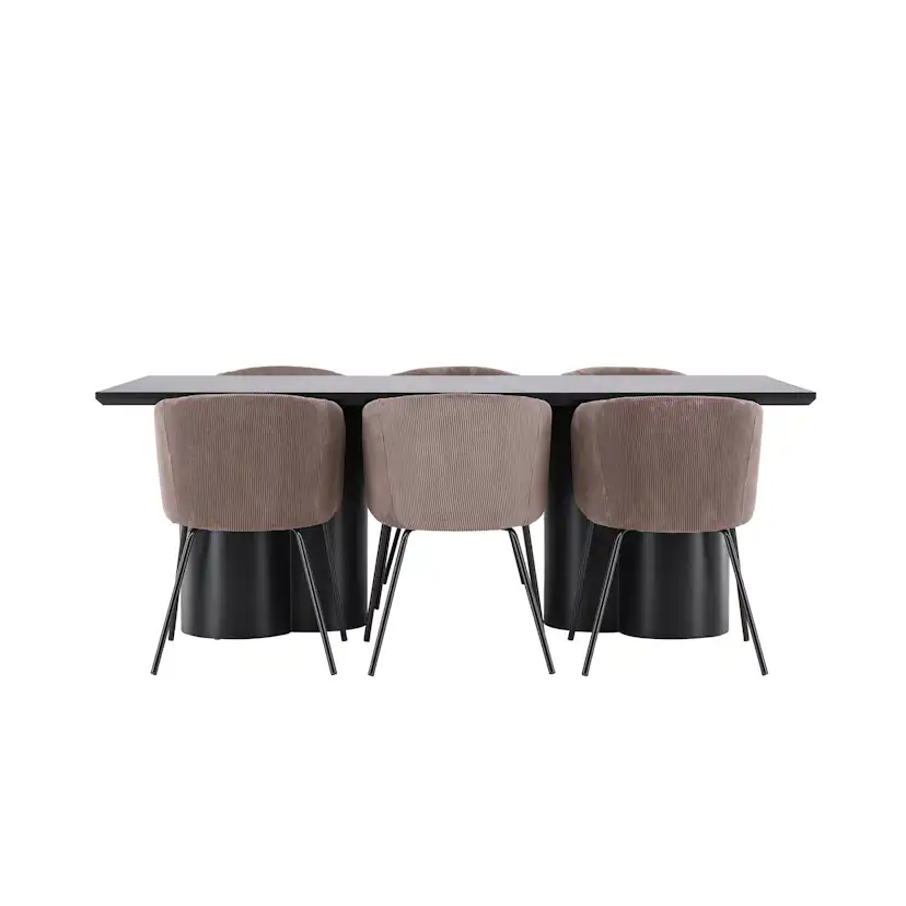 Spisegruppe Venture Home Olivia 210 med 6 stk Berit Stoler