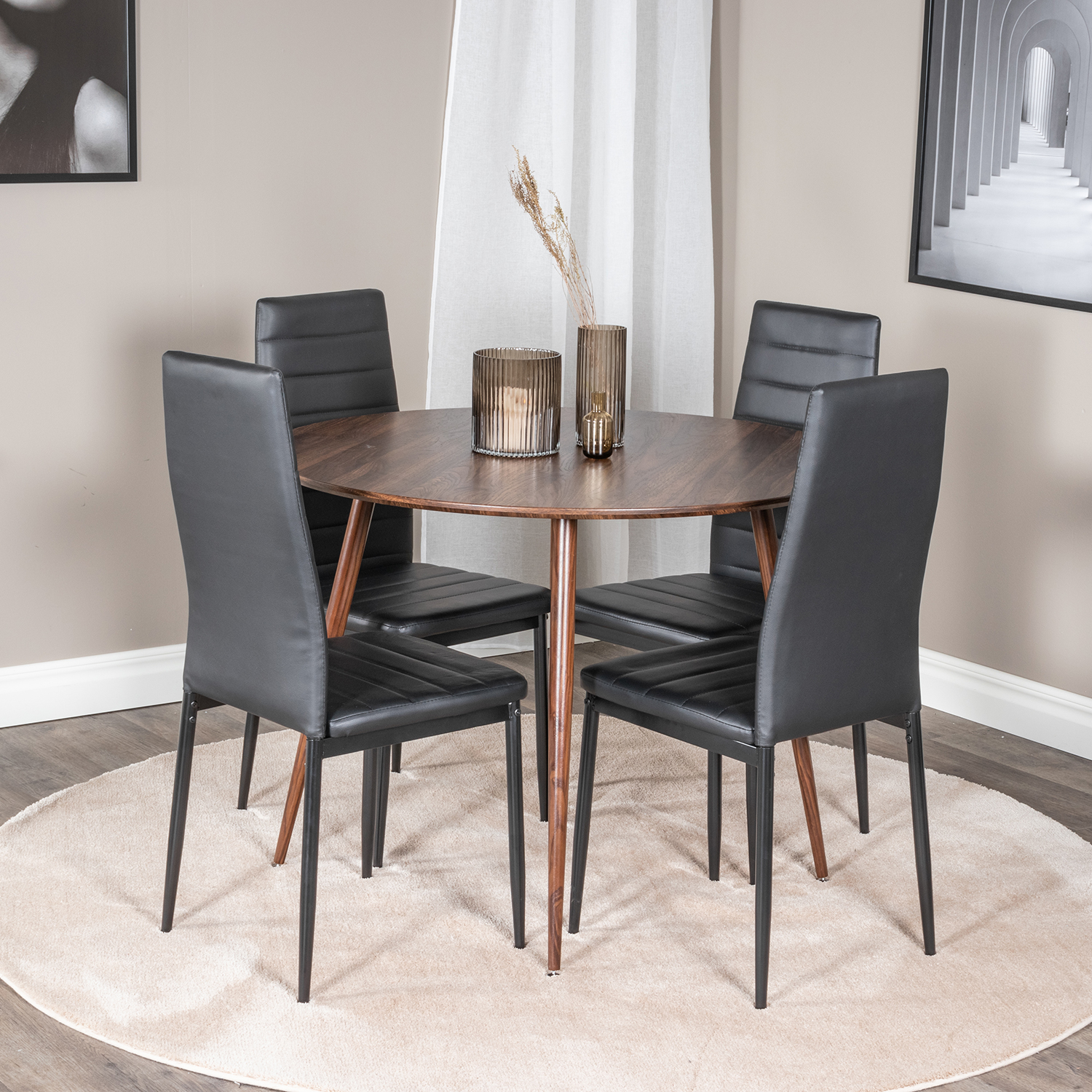 Spisegruppe Venture Home Plake med 4 Sly Stoler Rundt