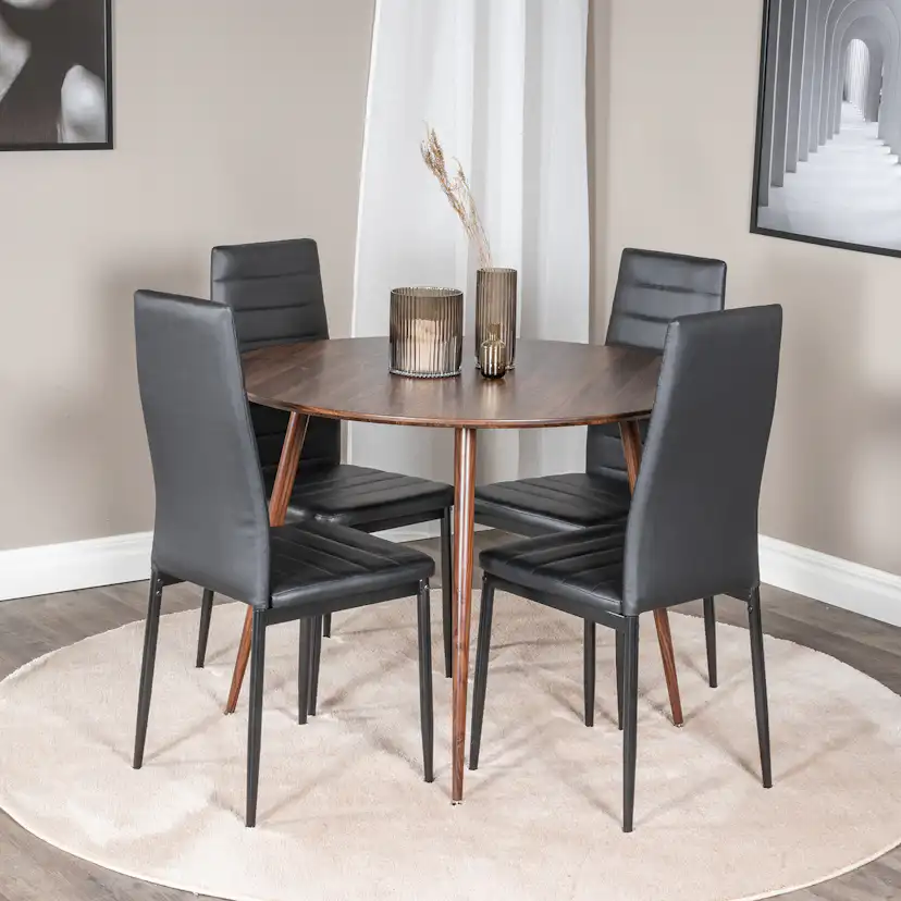 Spisegruppe Venture Home Plake med 4 Sly Stoler Rundt