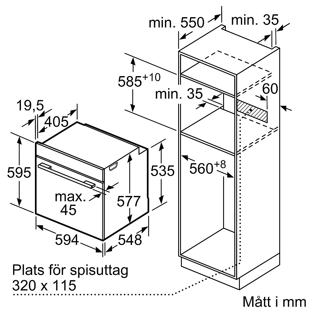 Innbyggingsovn Siemens HS736G1B1