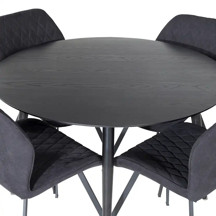 Spisegruppe Venture Home Dipp Ø115 cm med 4 Gemma Stoler