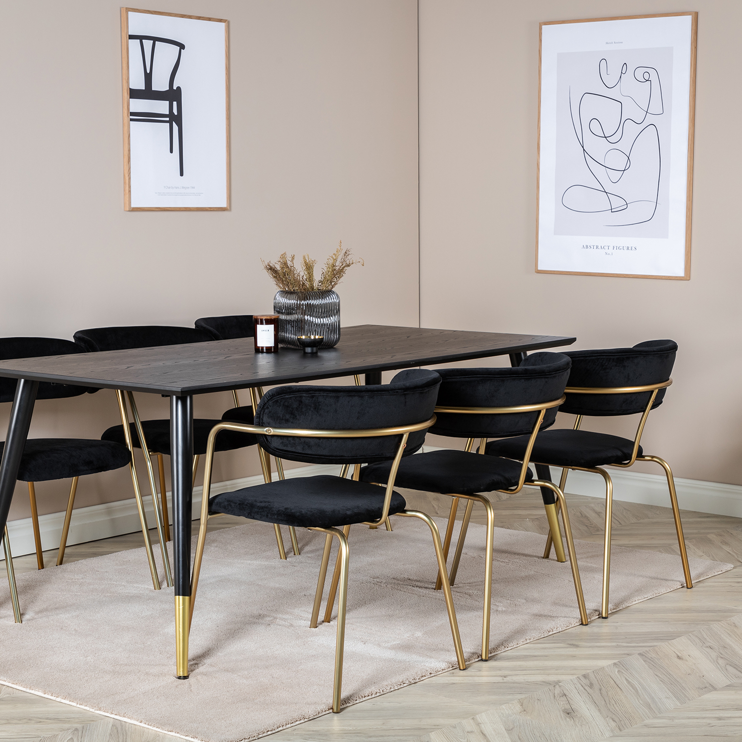 Spisegruppe Venture Home Dipp med 6 Arrow Stoler