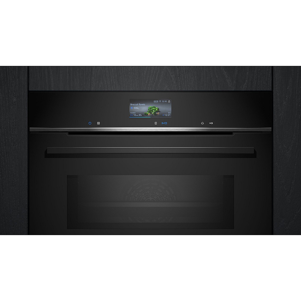 Ovn- og Mikrobølgepakke Siemens iQ700 HM736G1B1 + CE732GXB1 Kombinasjonsovn Med Mikro For Innbygging Sort