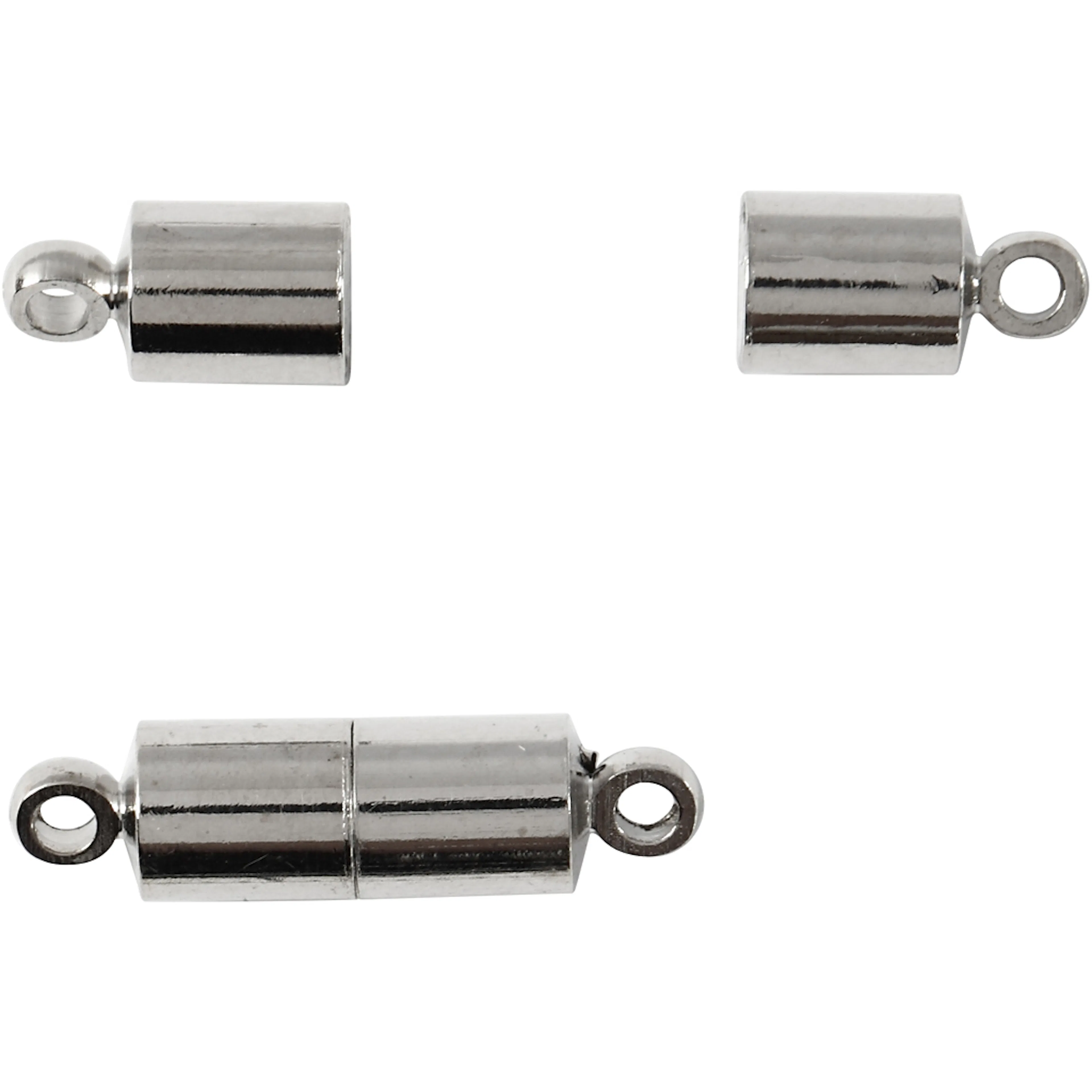Magnetlås, försilvrad, L: 17 mm, Dia. 5 mm, 10 st./ 1 förp. 10 st
