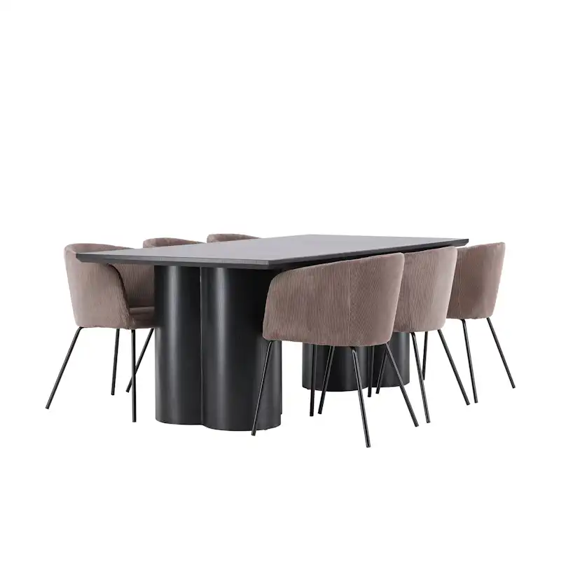Spisegruppe Venture Home Olivia 210 med 6 stk Berit Stoler