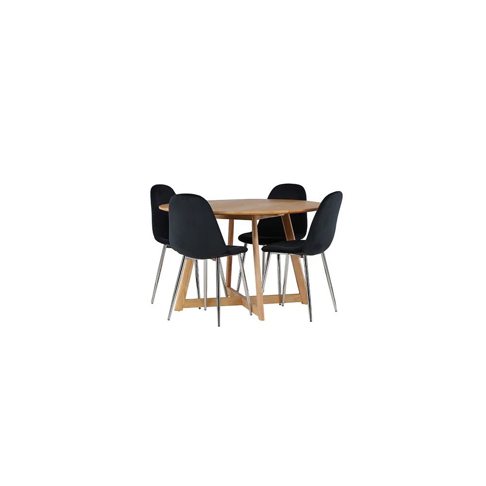 Spisegruppe Venture Home Yakidon Ø120 cm med 4 stk Polar Stoler