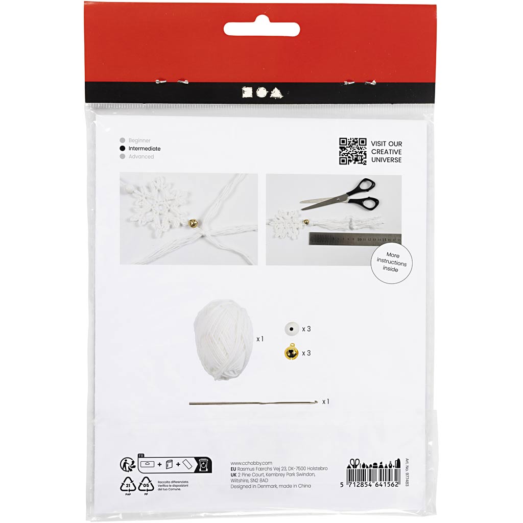 Hekling Creativ Company Mini DIY Kit Snøfnugg