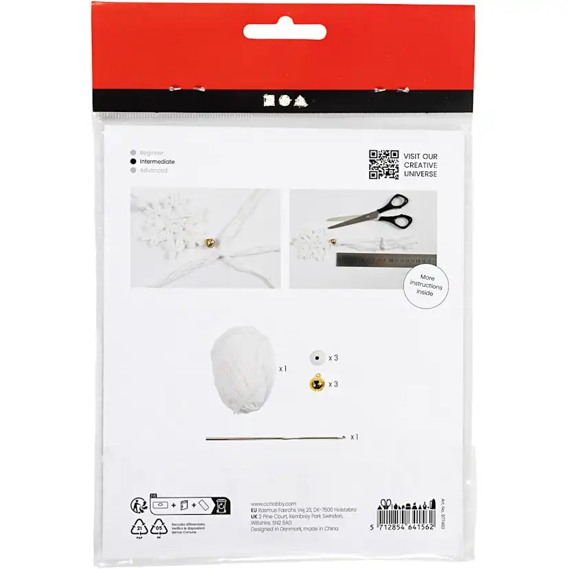 Hekling Creativ Company Mini DIY Kit Snøfnugg