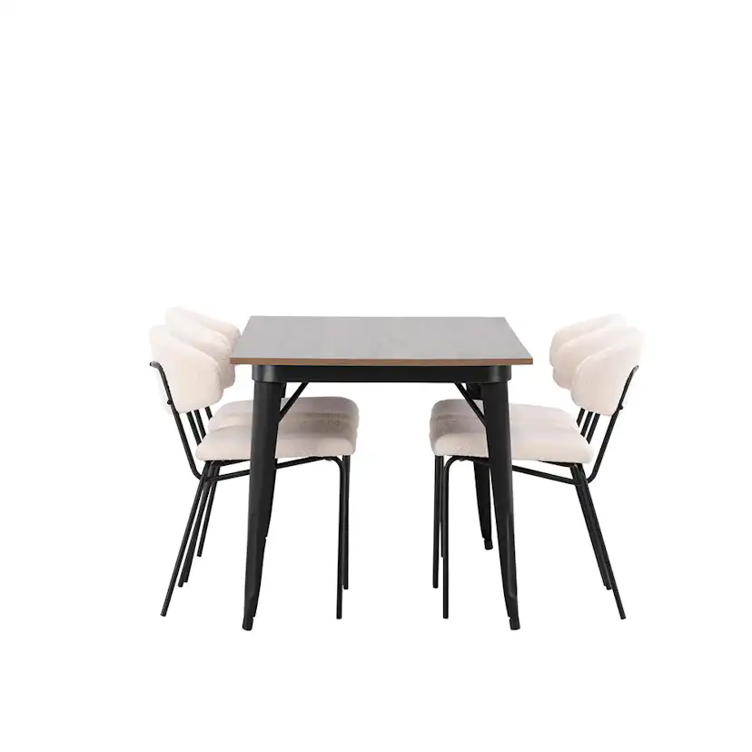 Spisegruppe Venture Home Tempe med 4 Chico Stoler