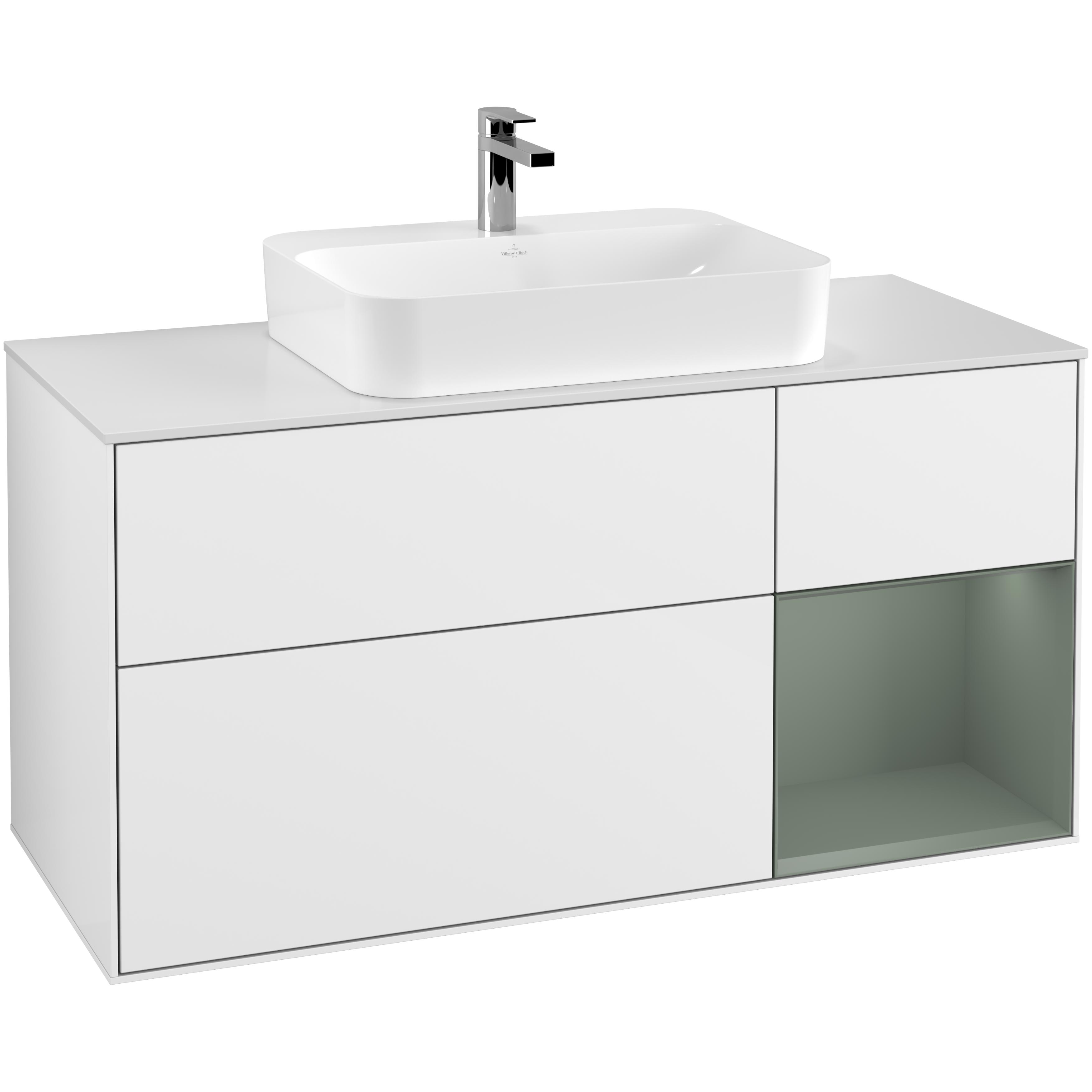 Tvättställsskåp Villeroy & Boch Finion med 3 Lådor Hylla och Bänkskiva för Ytmonterat Tvättställ