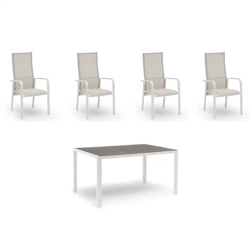Spisegruppe Hage Hillerstorp Hånger 4stk Posisjonstoler med Hagebord 90x140 cm