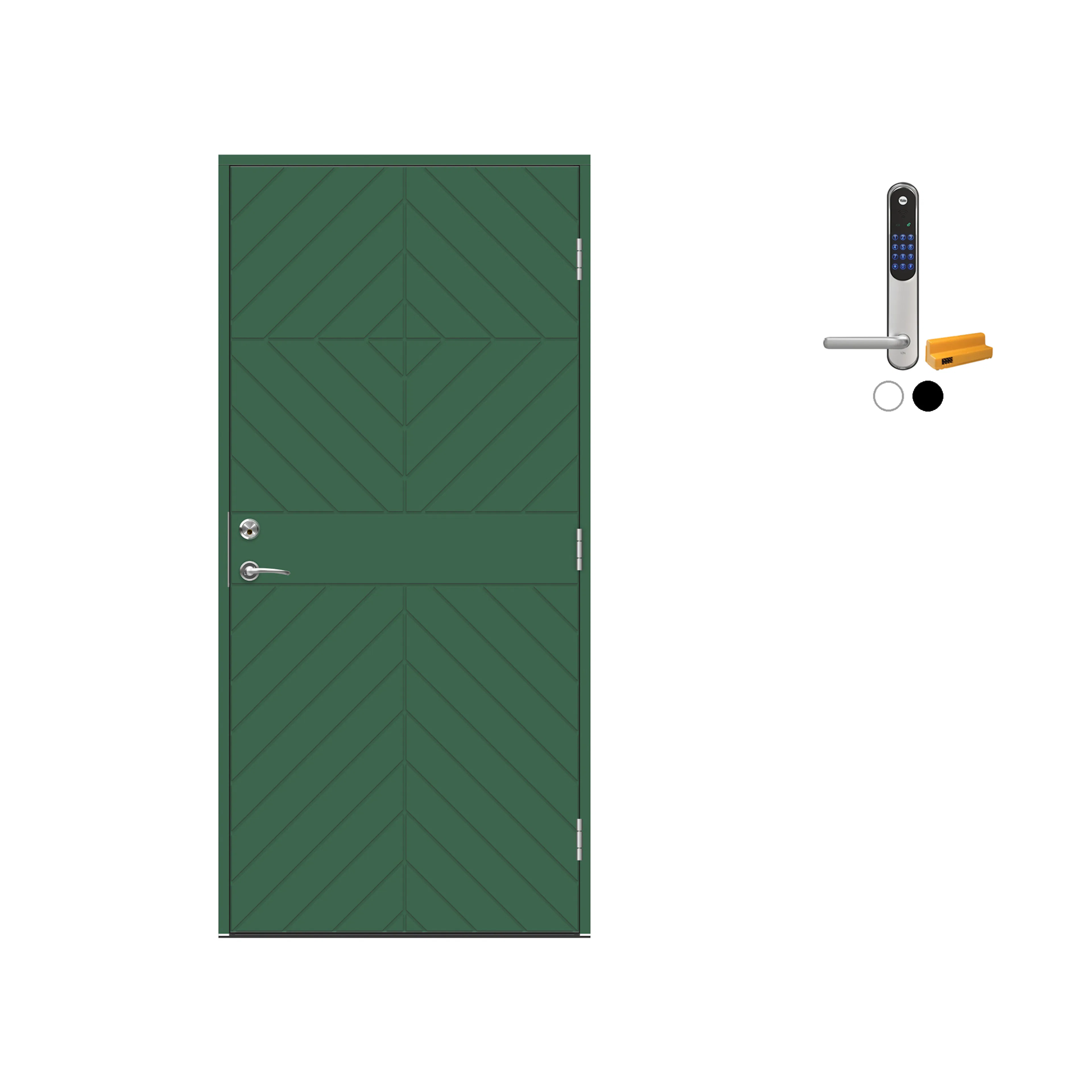 Ytterdør Swedoor Advance-Line Classic Grieg med Yale Doorman Classic Home