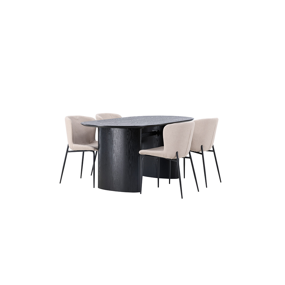 Spisegruppe Venture Home Isolde med 4 stk Modesto Stoler