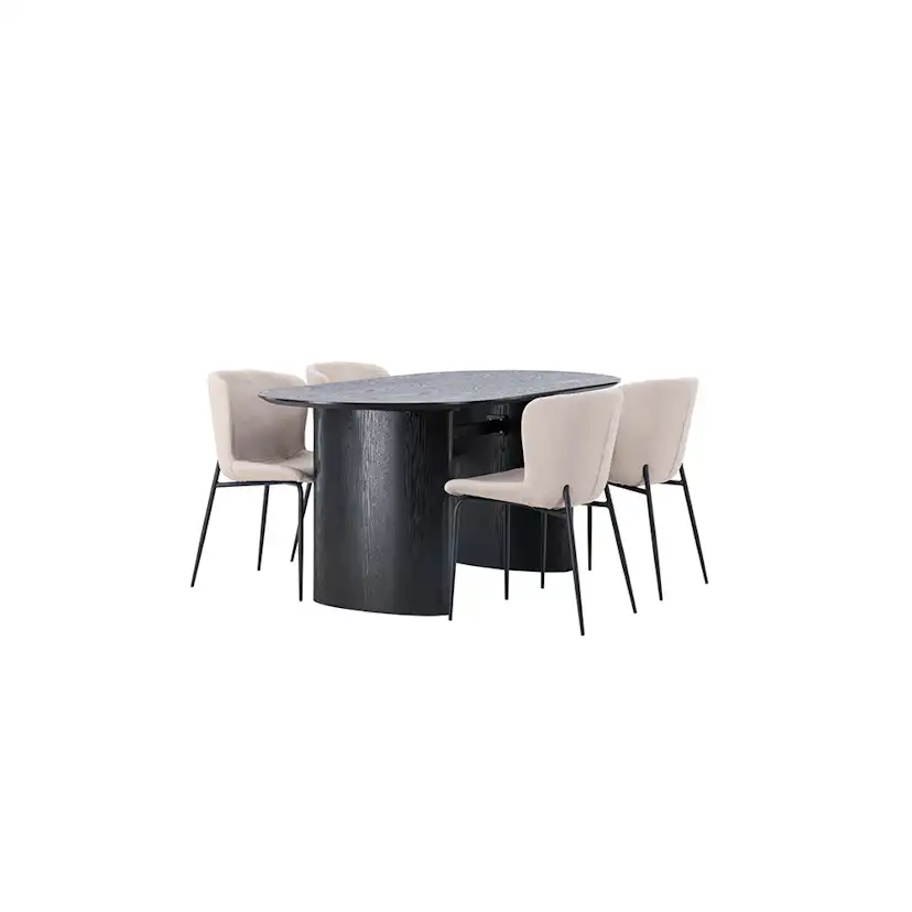 Spisegruppe Venture Home Isolde med 4 stk Modesto Stoler