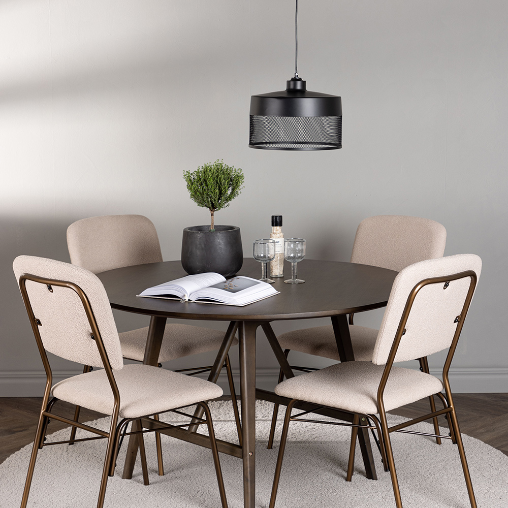 Spisegruppe Venture Home Kaseidon Ø100 cm med 4 stk Seda Stoler