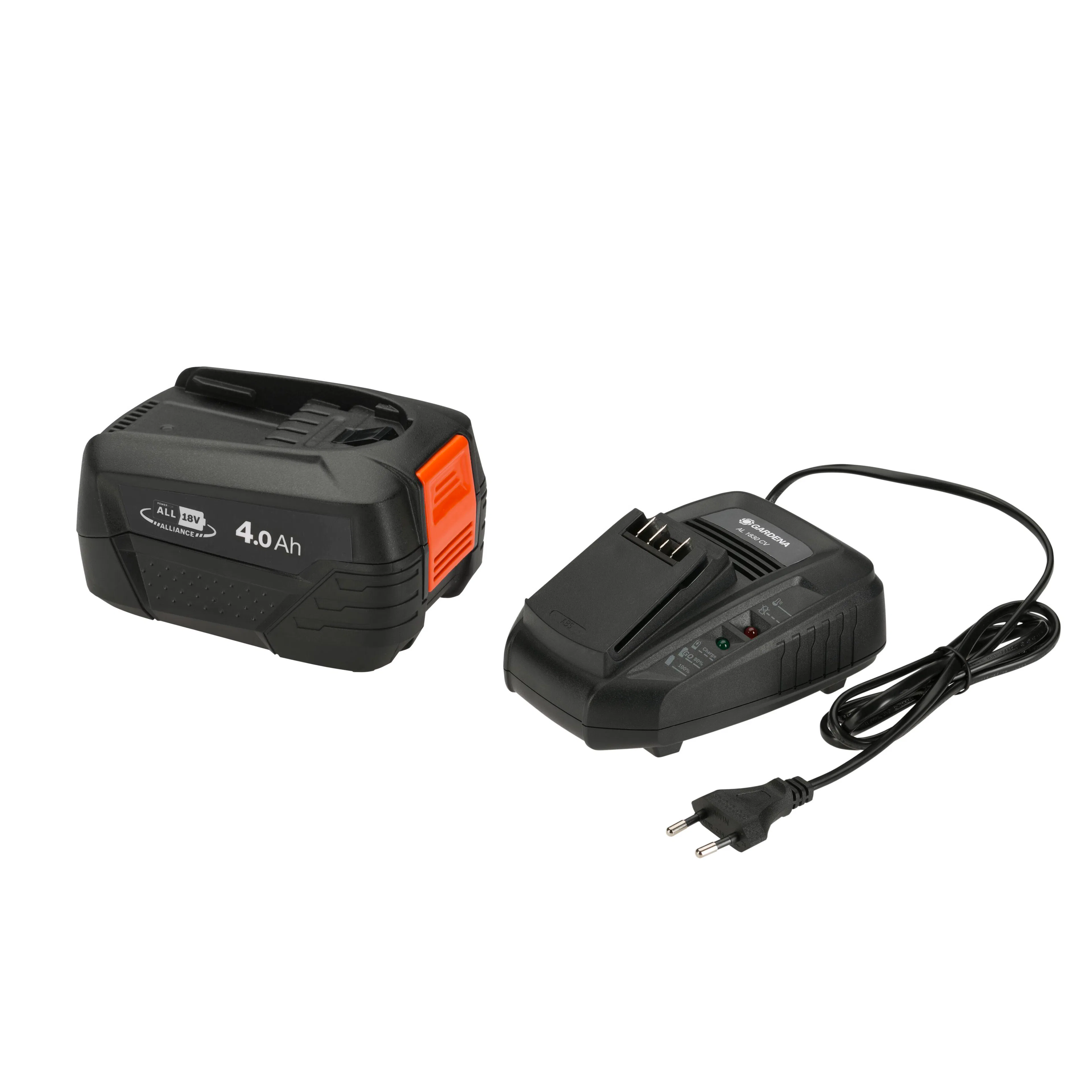 Batteri og Hurtiglader Gardena P4A PBA 18V/72 + AL 1830 4,0Ah Startkit