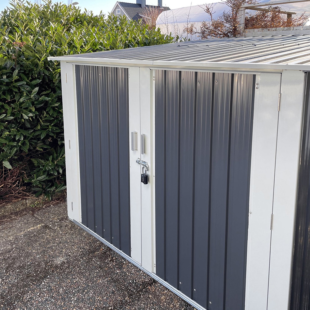 Sykkelskur Metalcraft 4,2m² Låsbart for Utendørsbruk