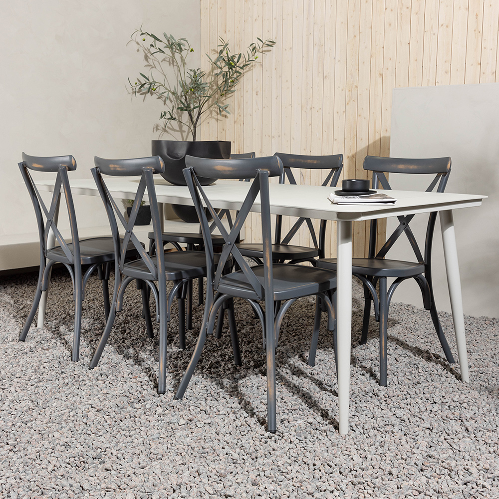 Spisegruppe Venture Home Lina Bord med 6 Tablas Stoler