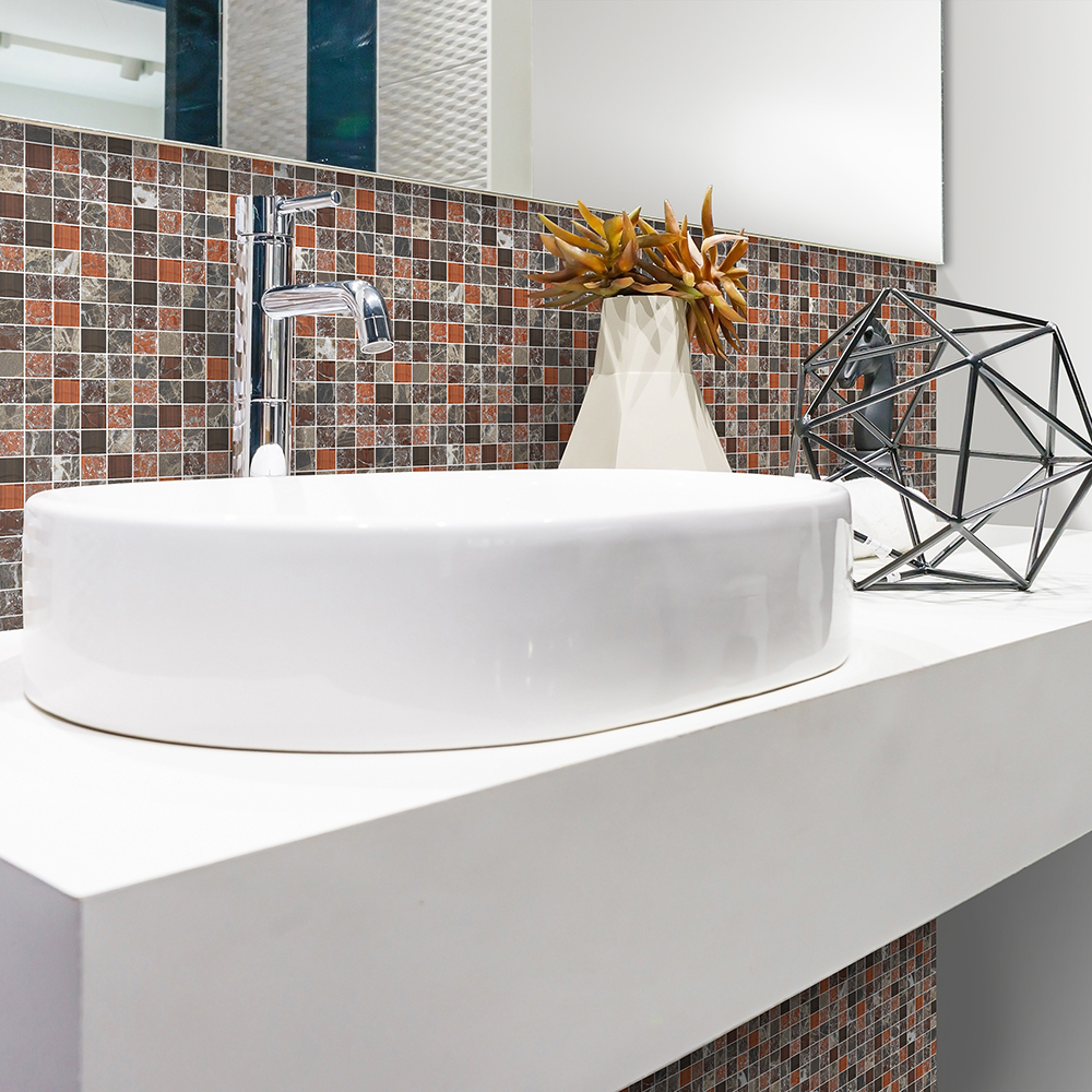 Kristalmosaik Arredo Blank Exclusive Stone Autumn Röd 1,5x1,5 cm