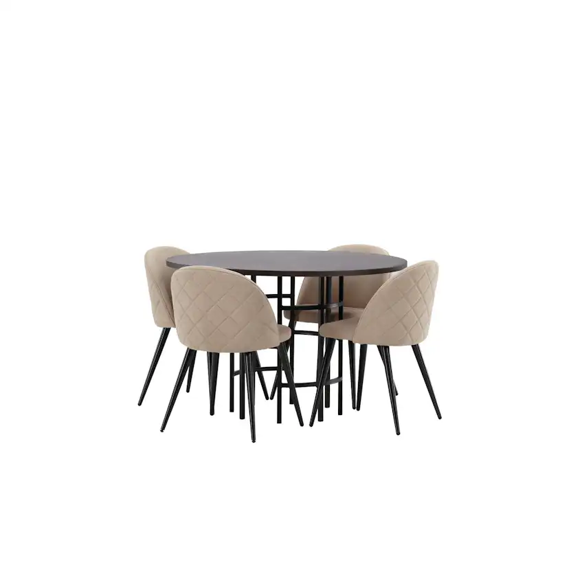 Spisegruppe Venture Home Copenhagen med 4 Velvet Stitches Stoler