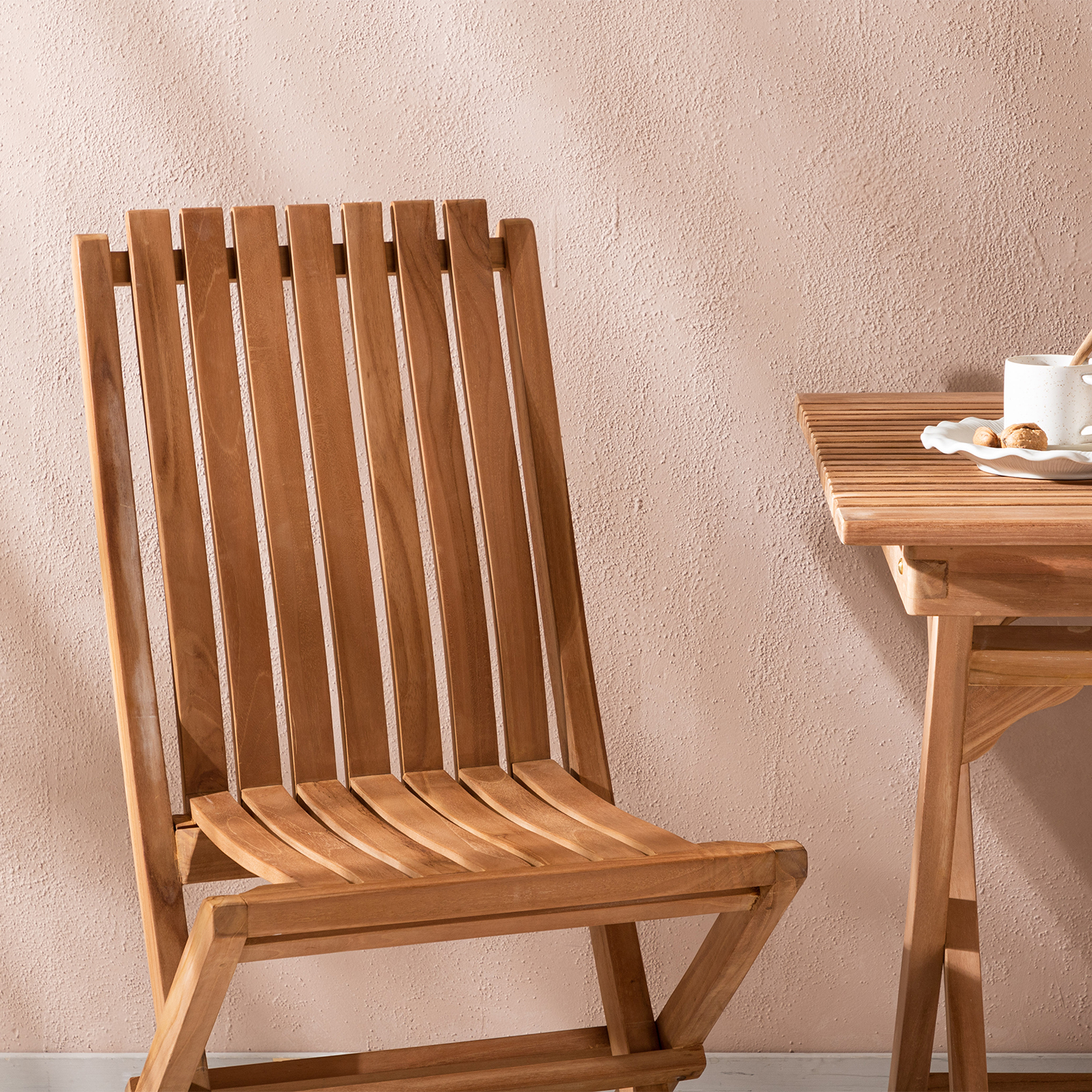 Cafégruppe Venture Home Ghana 70x70 med 2 Ghana Sammenleggbare Stoler