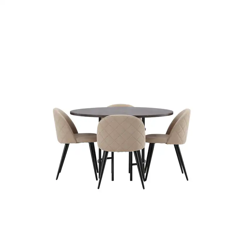 Spisegruppe Venture Home Copenhagen med 4 Velvet Stitches Stoler