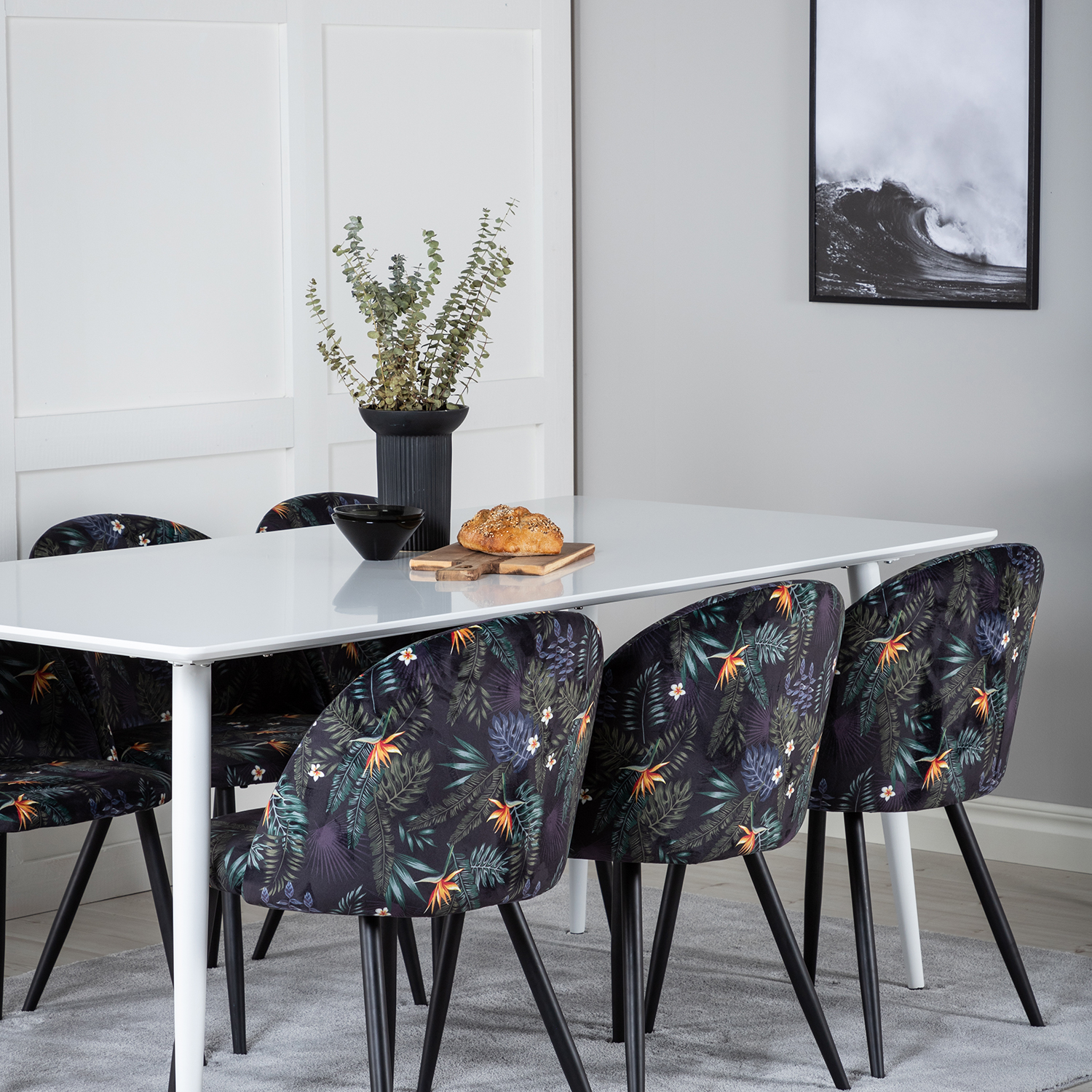 Spisegruppe Venture Home Pobbie med 6 Valentina Stoler Polyester