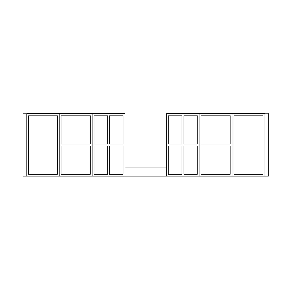 Skuffeinndeler Korsbakken Plexiglass Sett for 120 cm Skuff