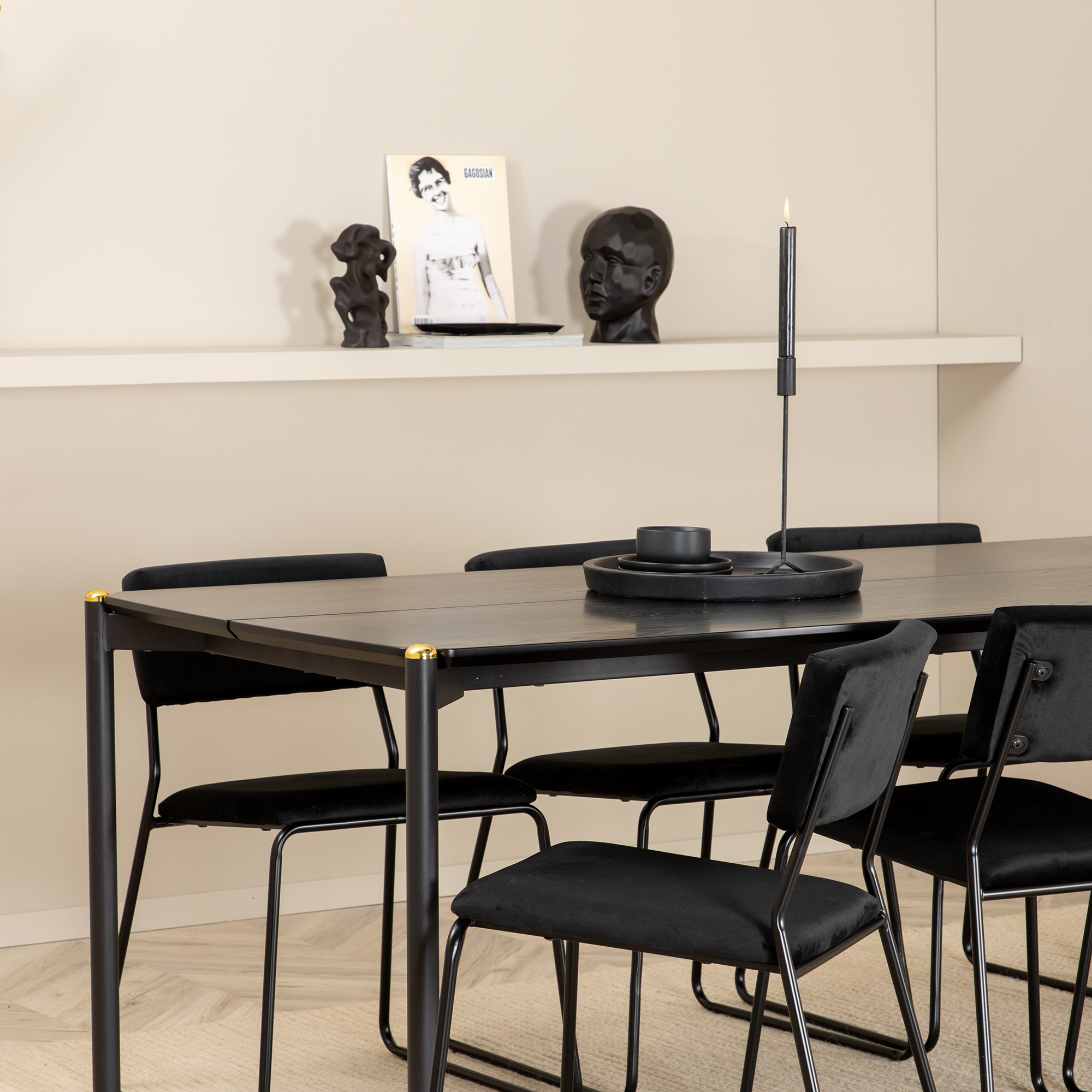 Spisegruppe Venture Home Paris med 6 Kungshamn Stoler