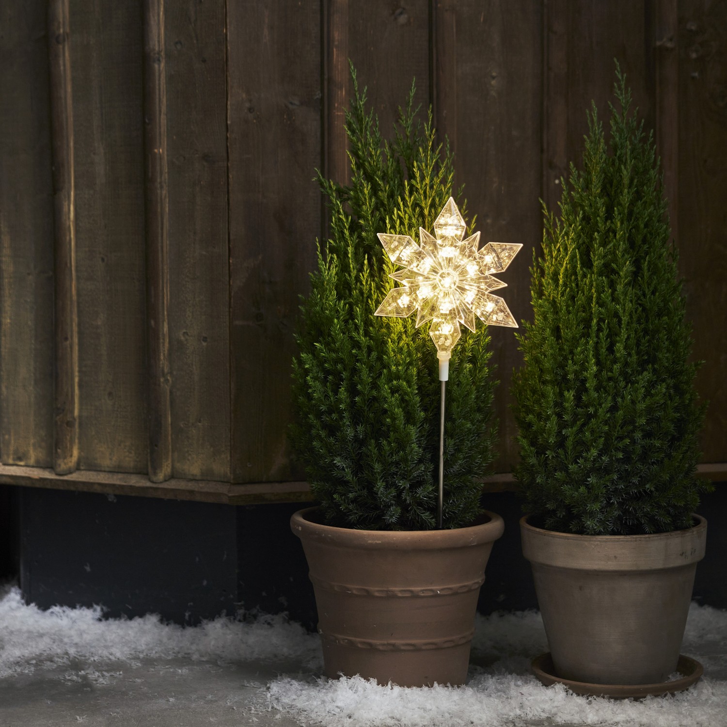 Utendørsdekorasjon Star Trading Flocke Snøfnugg 60 cm B/O