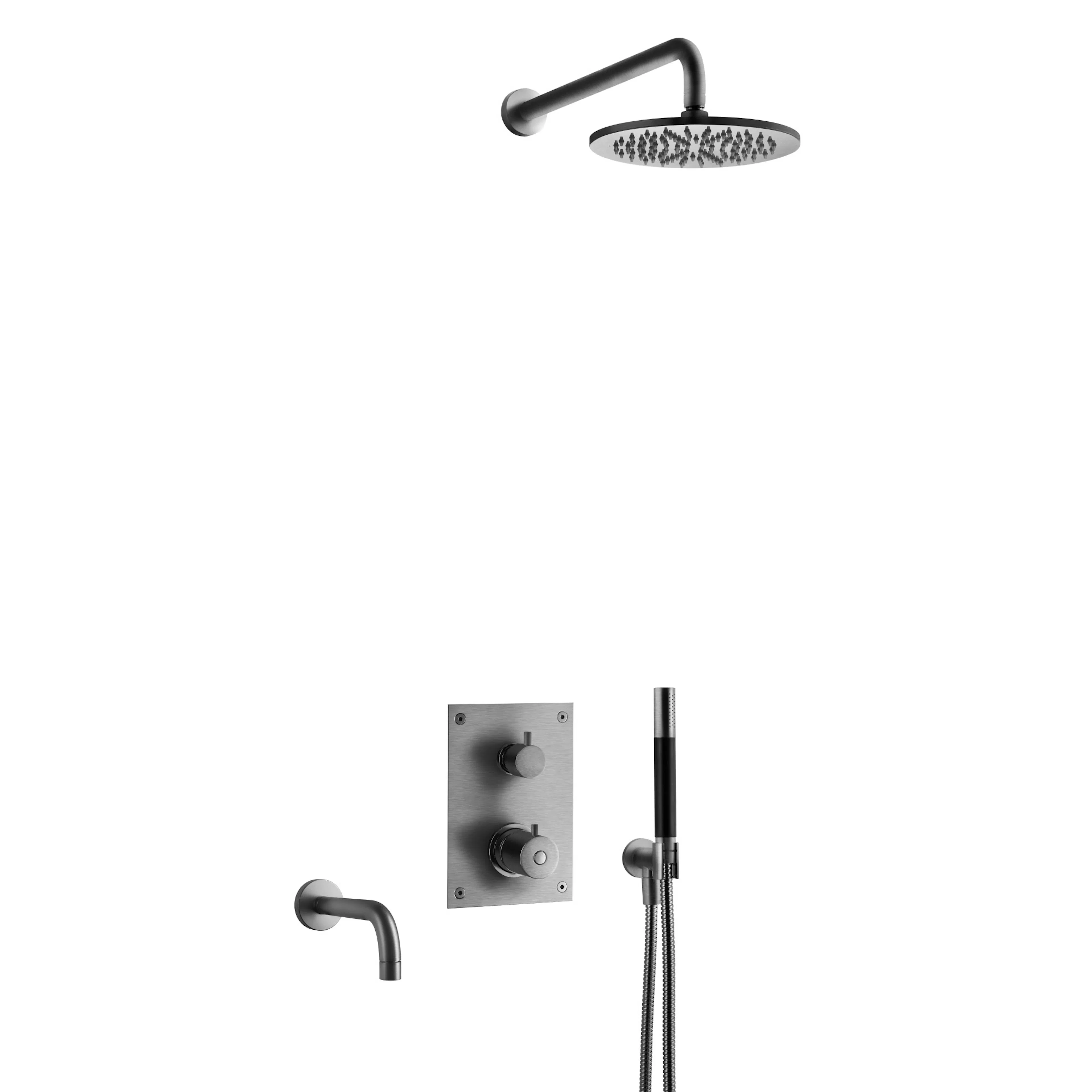Børstet Black Chrome