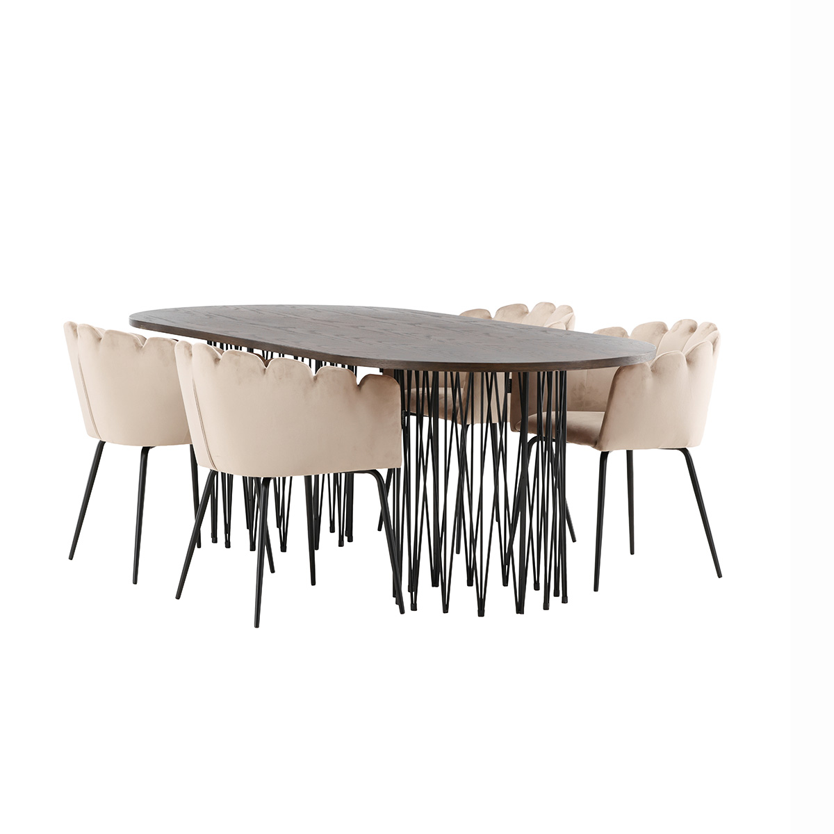 Spisegruppe furniture/fashion Stone med 4 Limhamn Stoler