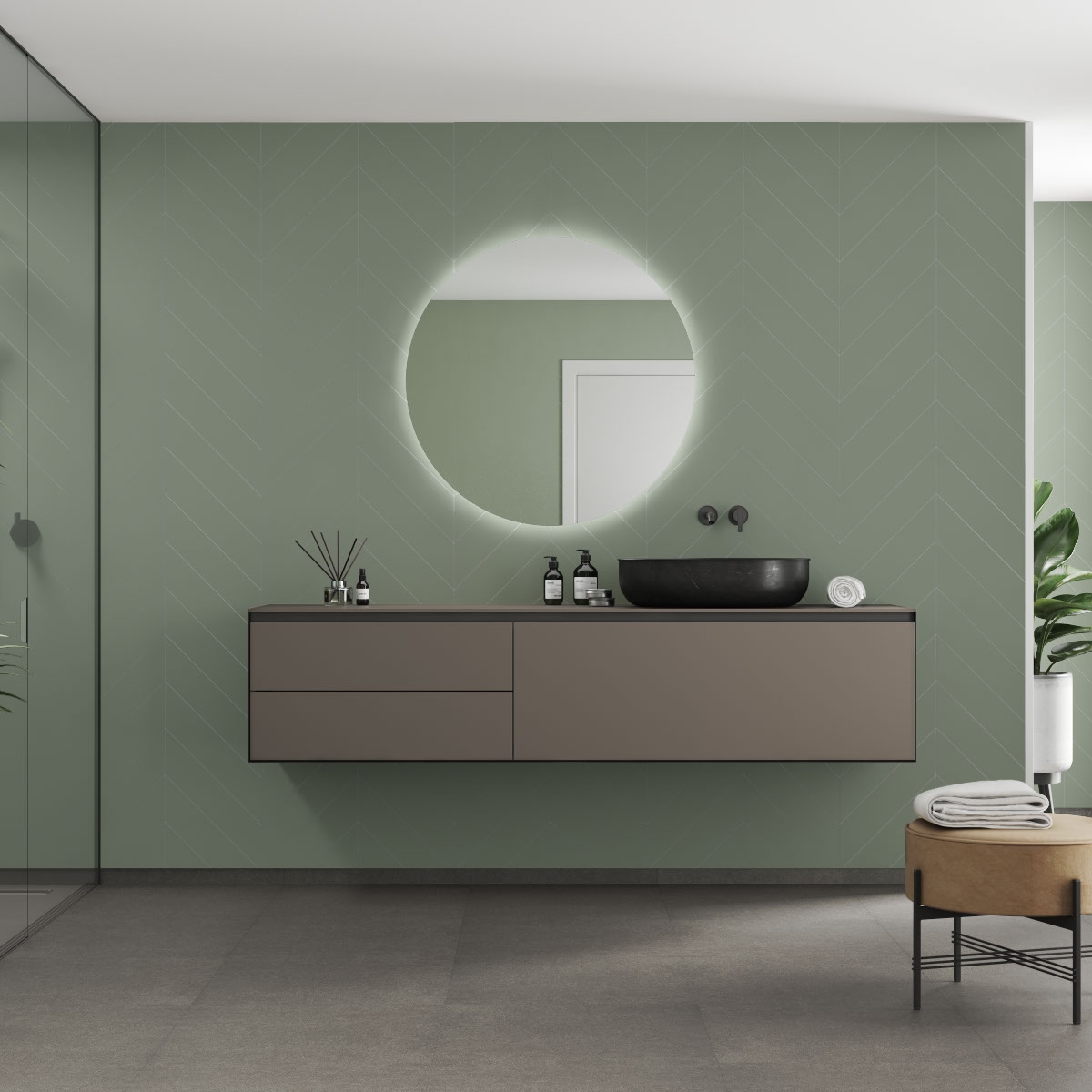 Baderomspanel Fibo 5206-M78 Olivegreen