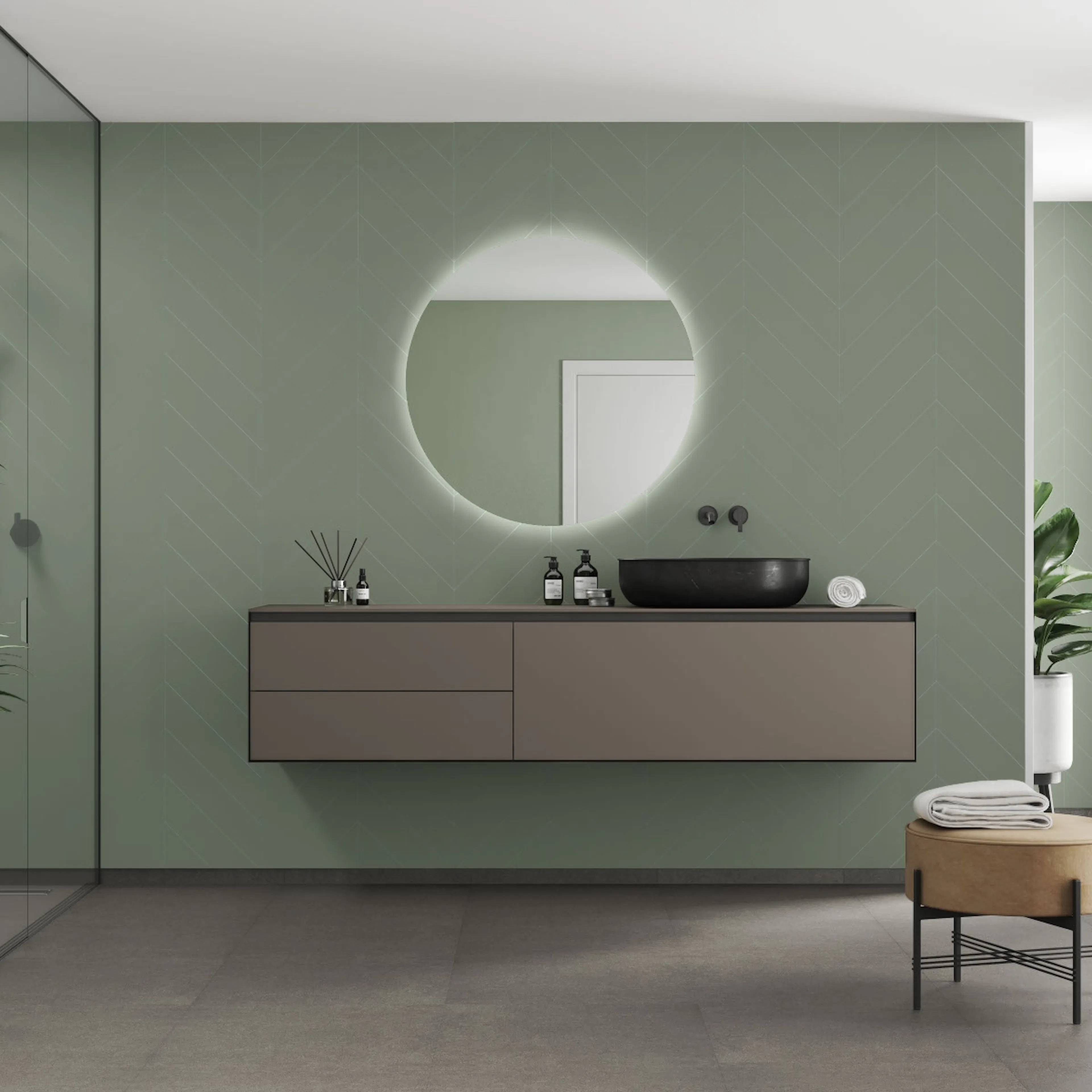 Baderomspanel Fibo 5206-M78 Olivegreen