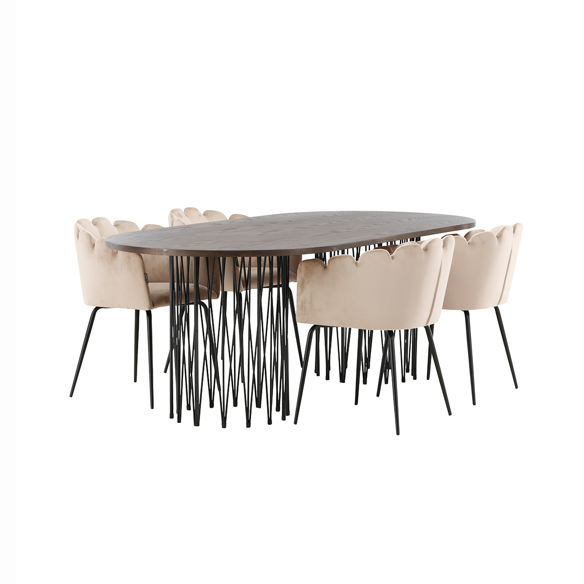 Spisegruppe furniture/fashion Stone med 4 Limhamn Stoler