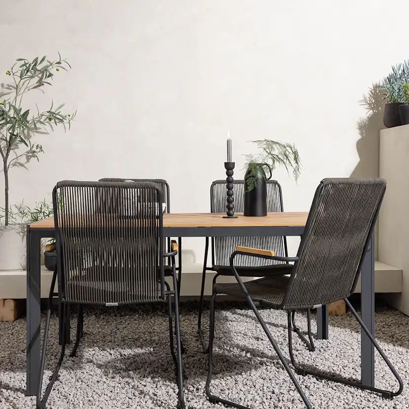 Spisegruppe Venture Home Break Bord med 4 Bois Stoler