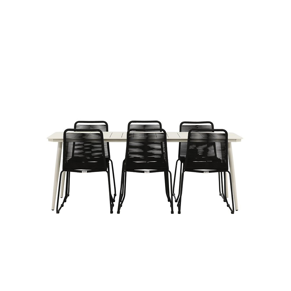 Spisegruppe Venture Home Lina med 6 Lindos Stoler