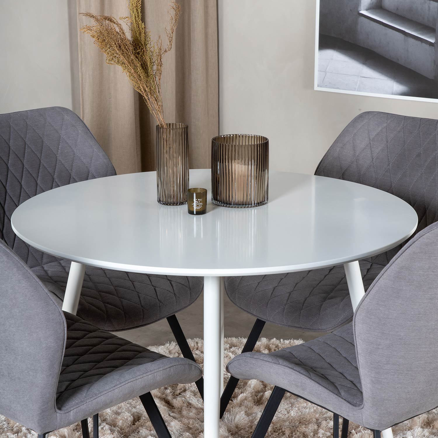 Spisegruppe Venture Home Plake med 4 Geneva Stoler Rundt